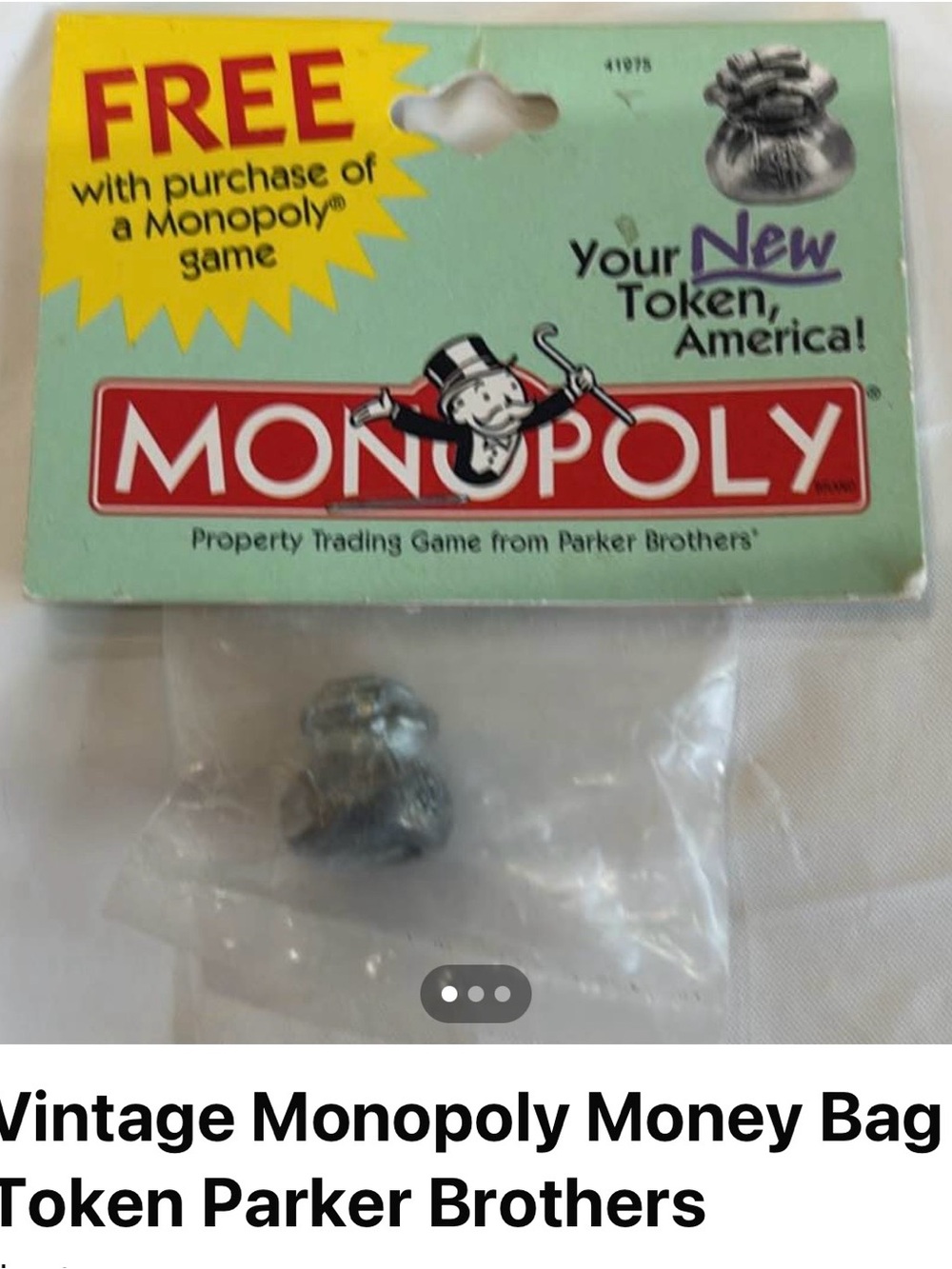 Money Bag Token - Silver Game Piece